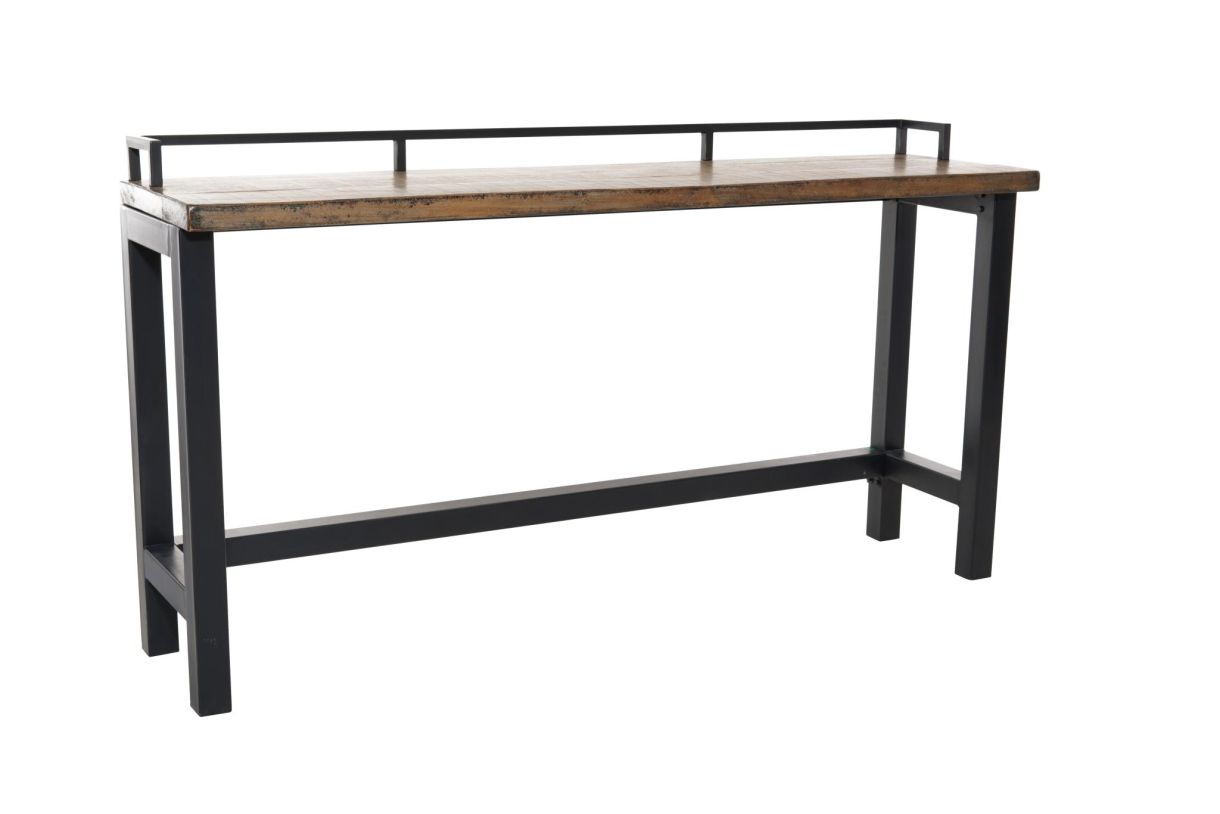 Flynn Counter Table Iron / Antique Natural : furniture